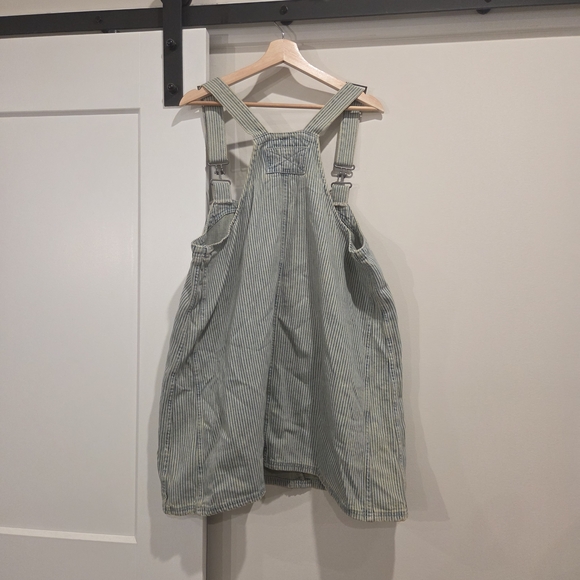 NWOT Free People Overall Smock Mini Railroad Dress size XL - Picture 2 of 6